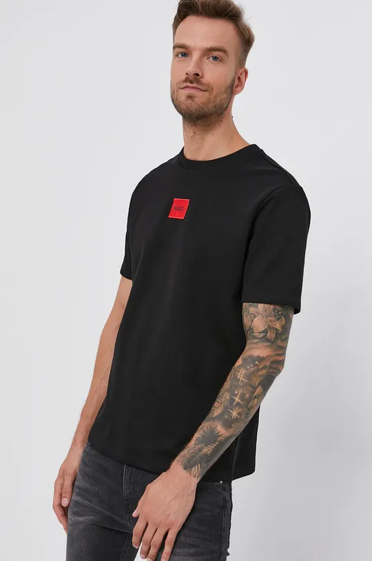 czarny Hugo T-shirt bawełniany 50458194 Męski