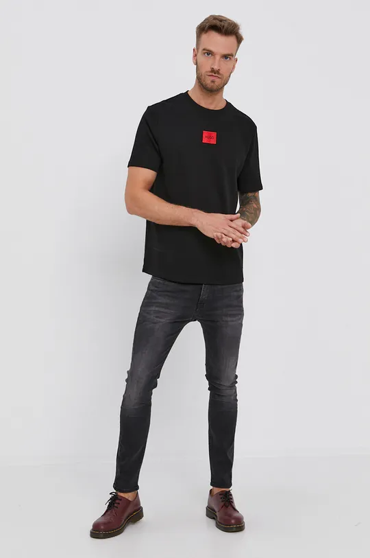 Hugo T-shirt bawełniany 50458194 czarny