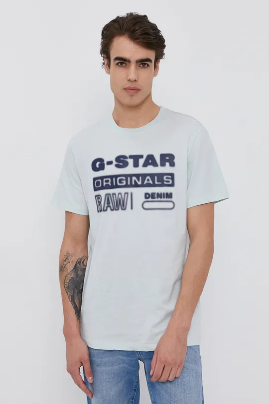 turkusowy G-Star Raw - T-shirt D19845.336 Męski