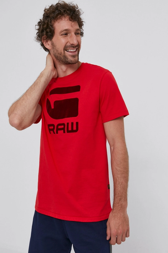 czerwony G-Star Raw T-shirt D19861.336 Męski