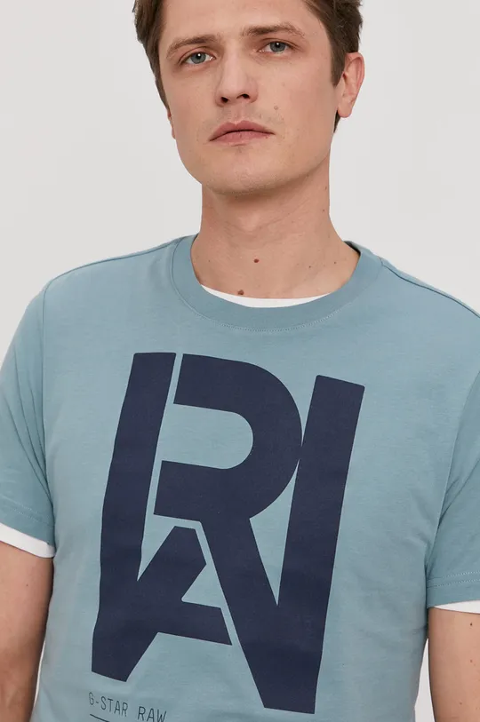 niebieski G-Star Raw - T-shirt D19893.336