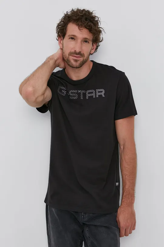 czarny G-Star Raw T-shirt D20482.336 Męski