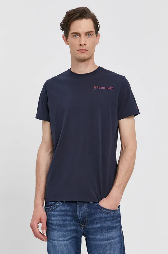 granatowy Pepe Jeans T-shirt Ramon Męski