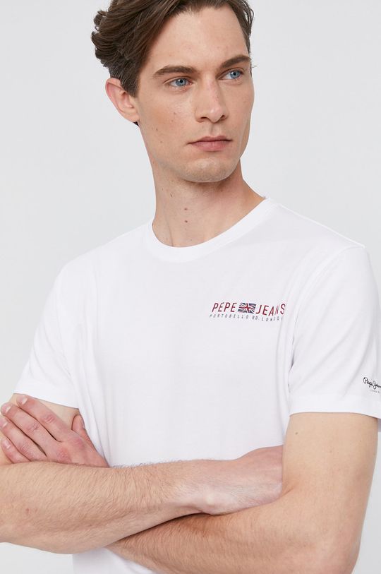 biały Pepe Jeans T-shirt RAMON Męski