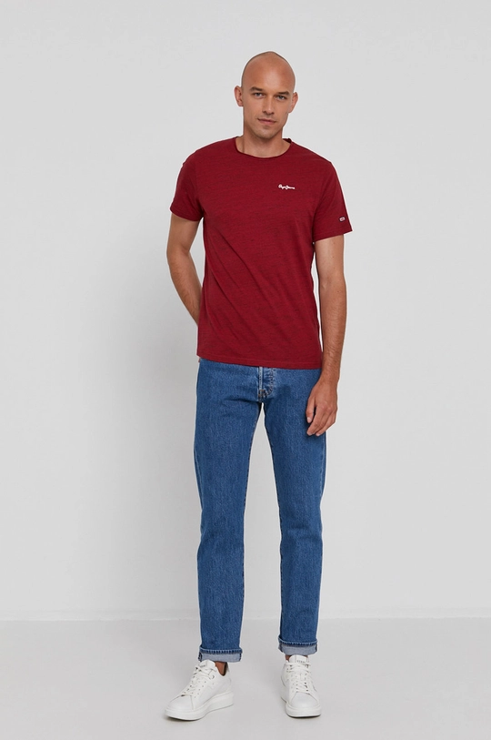 Pepe Jeans T-shirt Paul 5 bordowy