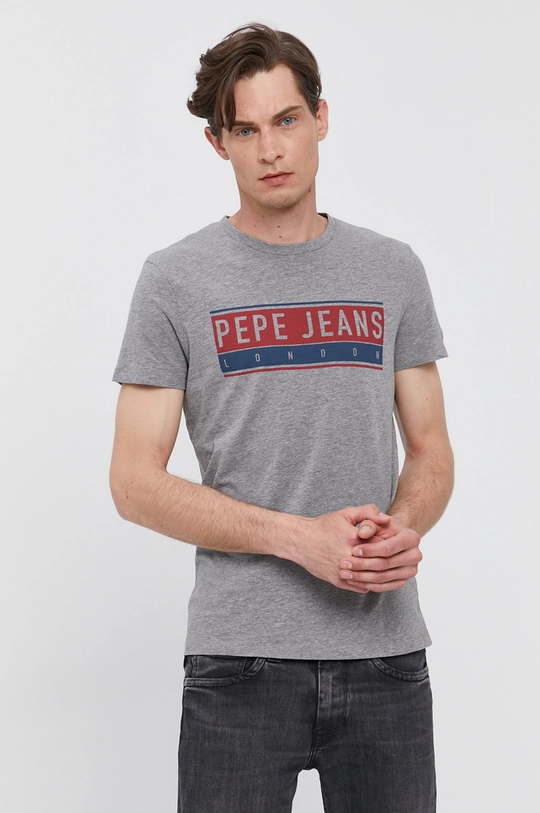 szary Pepe Jeans T-shirt Jayo Męski