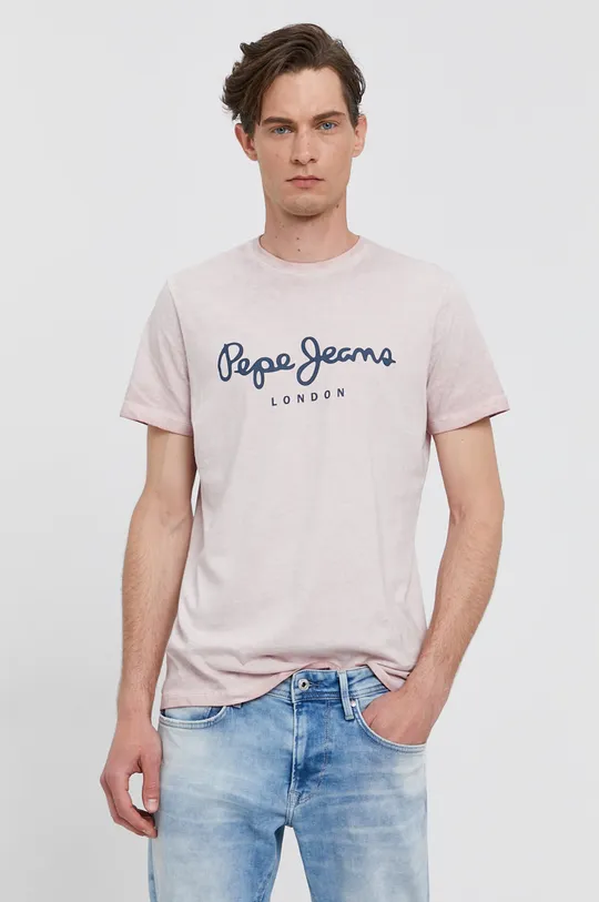 różowy Pepe Jeans T-shirt West