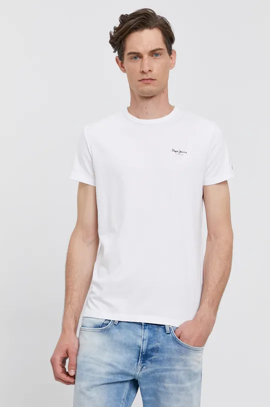 bijela Majica kratkih rukava Pepe Jeans ORIGINAL BASIC Muški