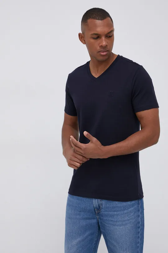 σκούρο μπλε Βαμβακερό μπλουζάκι Premium by Jack&Jones Ανδρικά
