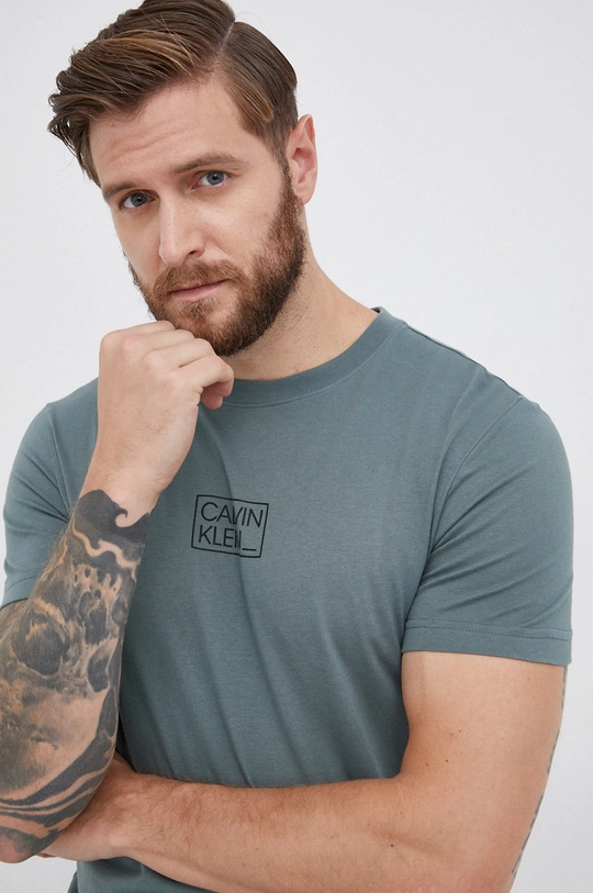 zielony Calvin Klein T-shirt bawełniany