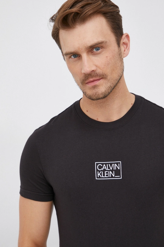 czarny Calvin Klein T-shirt bawełniany