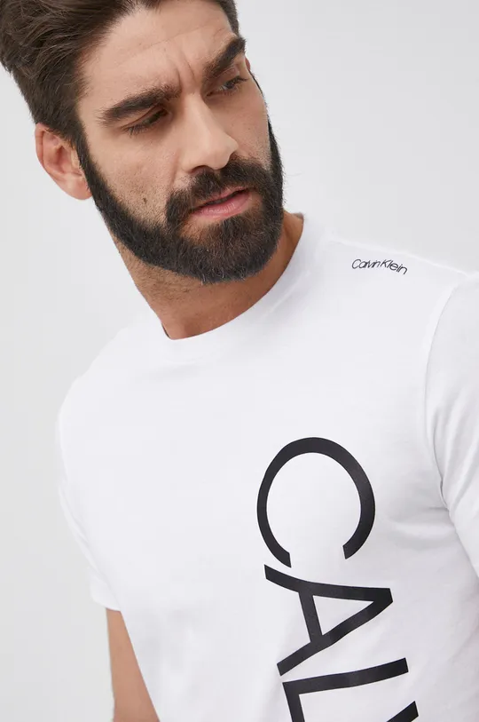 biały Calvin Klein T-shirt bawełniany