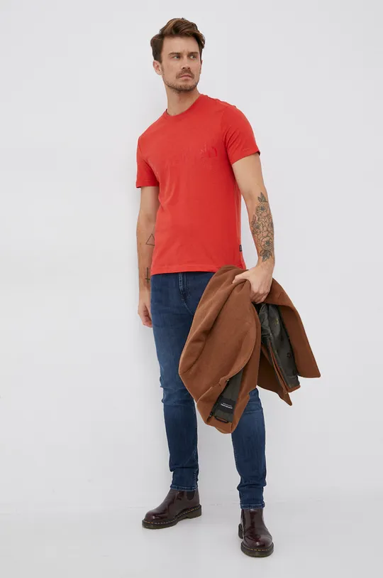 Calvin Klein T-shirt bawełniany czerwony