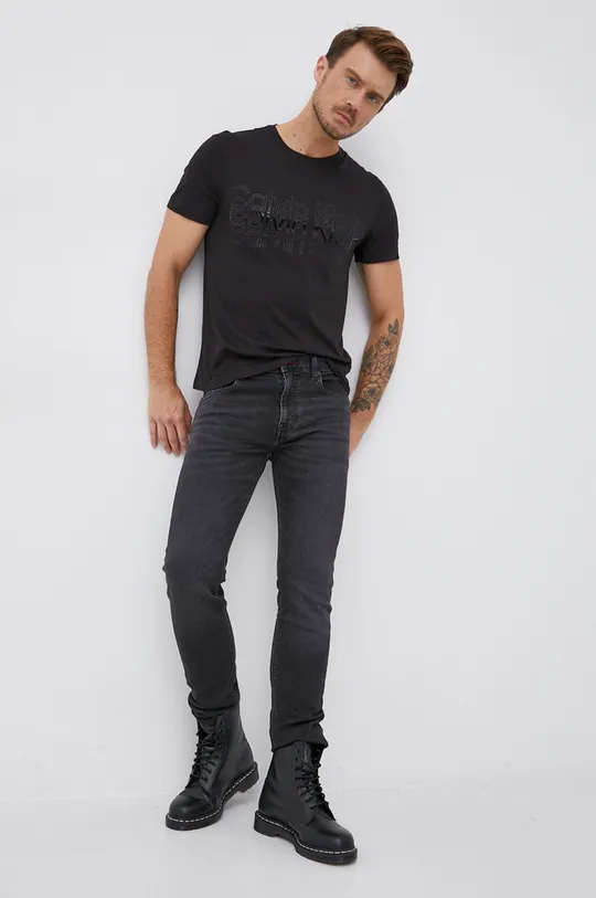 Calvin Klein T-shirt bawełniany czarny