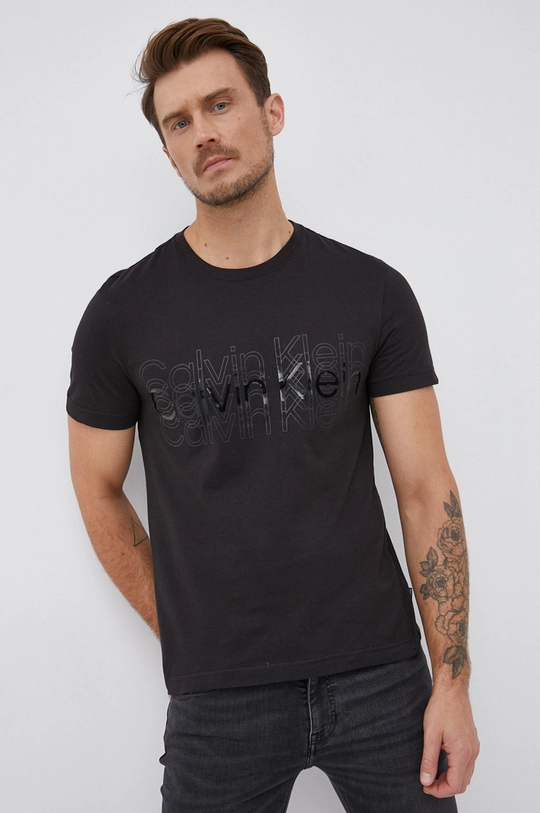 czarny Calvin Klein T-shirt bawełniany