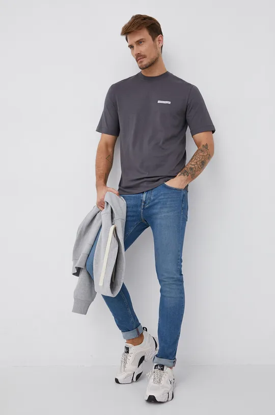 Calvin Klein Jeans T-shirt bawełniany J30J319315.4890 szary