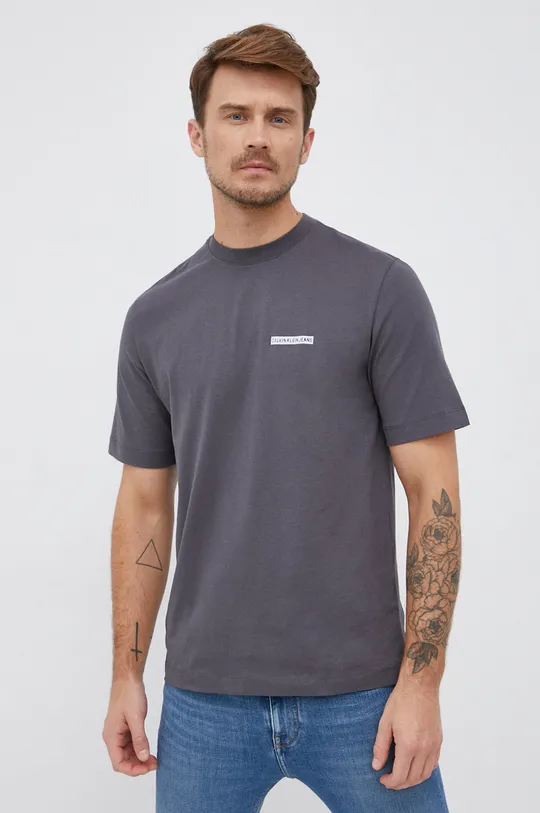 szary Calvin Klein Jeans T-shirt bawełniany J30J319315.4890