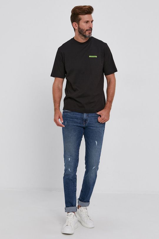 Calvin Klein Jeans T-shirt bawełniany czarny