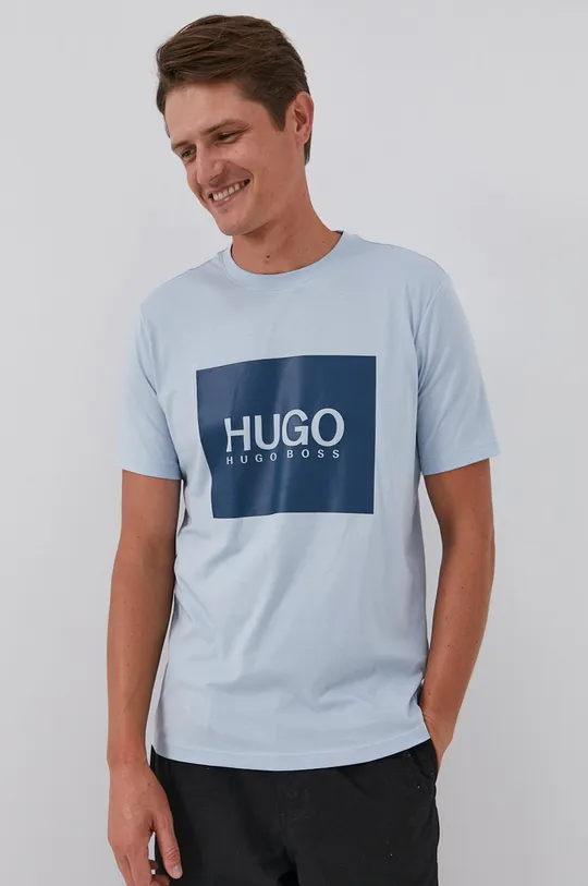 блакитний Бавовняна футболка Hugo