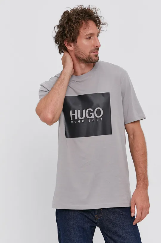 сірий Бавовняна футболка Hugo