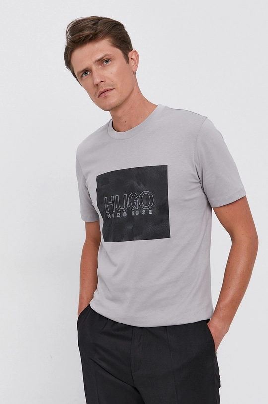 Hugo - T-shirt bawełniany 50456859 szary