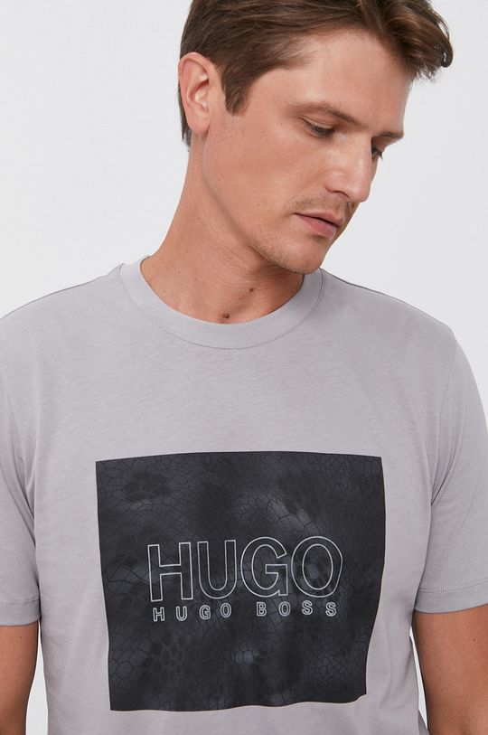 szary Hugo T-shirt bawełniany