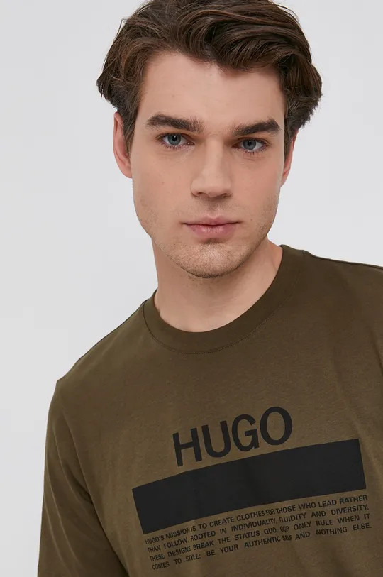 zielony Hugo T-shirt bawełniany 50457125