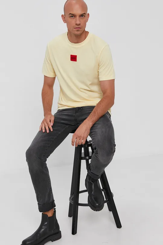 żółty Hugo T-shirt bawełniany 50459885 Męski