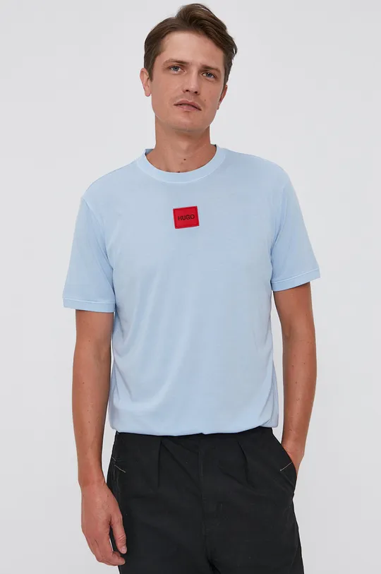 niebieski Hugo T-shirt bawełniany 50459885