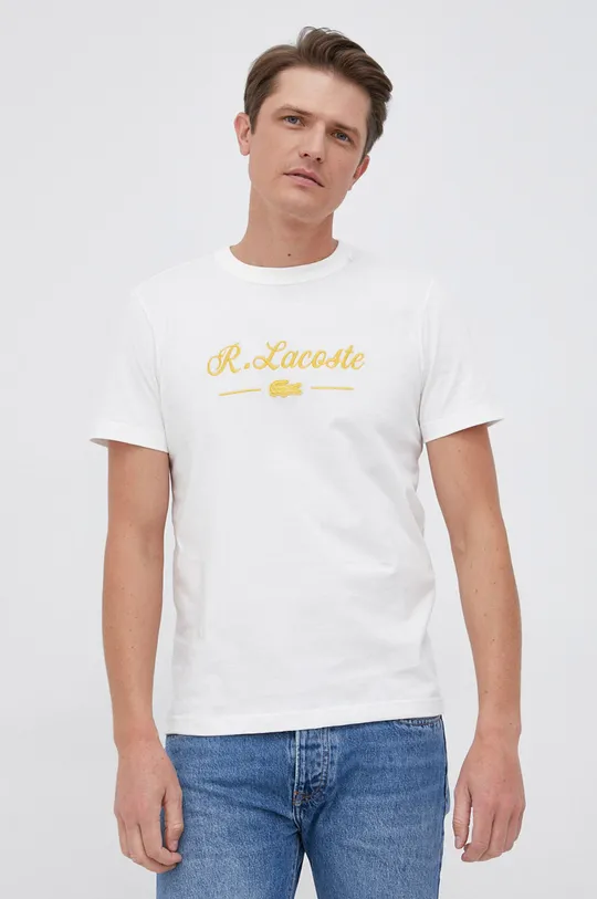 Lacoste T-shirt bawełniany TH7447 beżowy