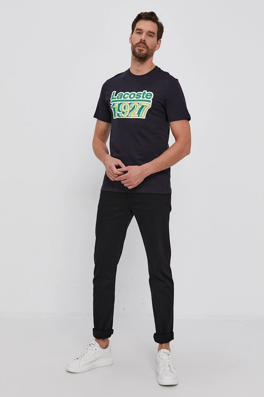 Lacoste T-shirt bawełniany TH7386 granatowy