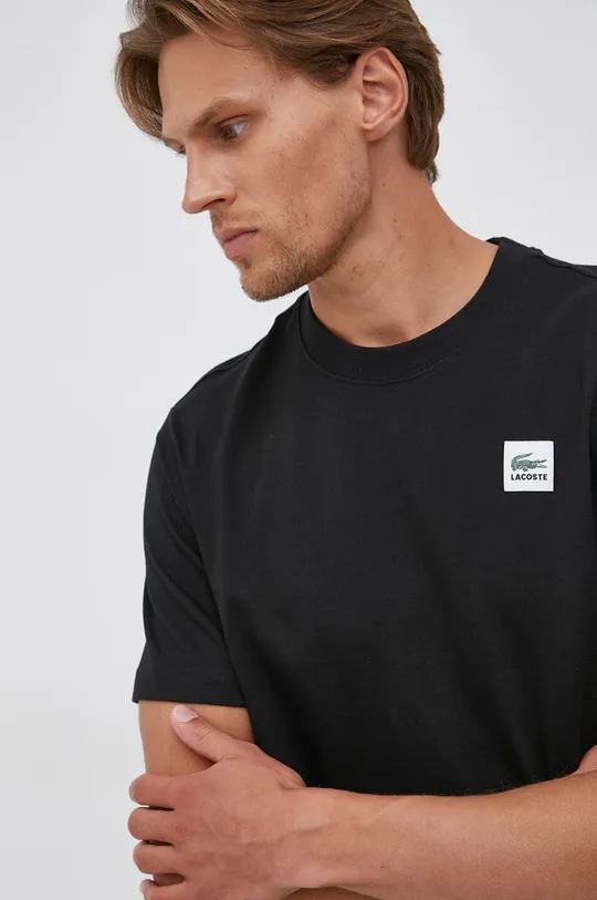 czarny Lacoste T-shirt bawełniany TH9163