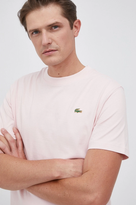 różowy Lacoste T-shirt bawełniany TH9166