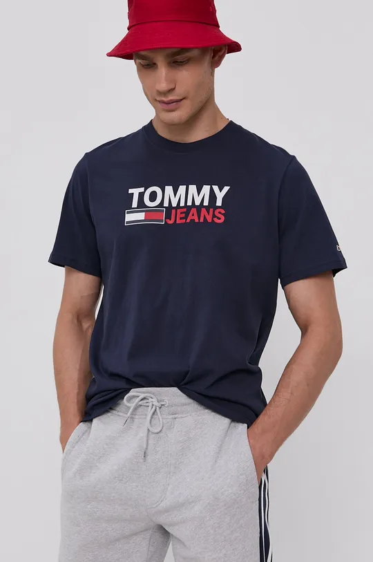 granatowy Tommy Jeans T-shirt bawełniany DM0DM10103.4890 Męski