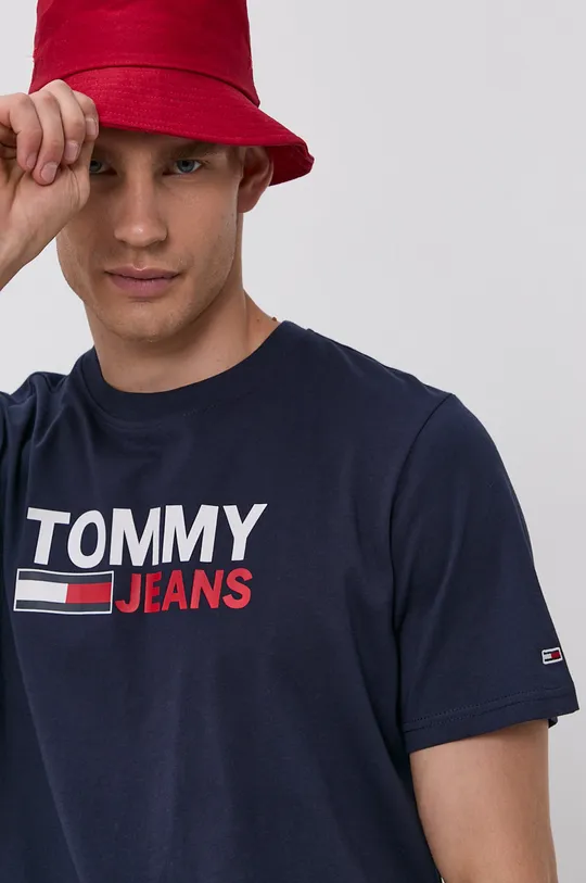 granatowy Tommy Jeans T-shirt bawełniany DM0DM10103.4890