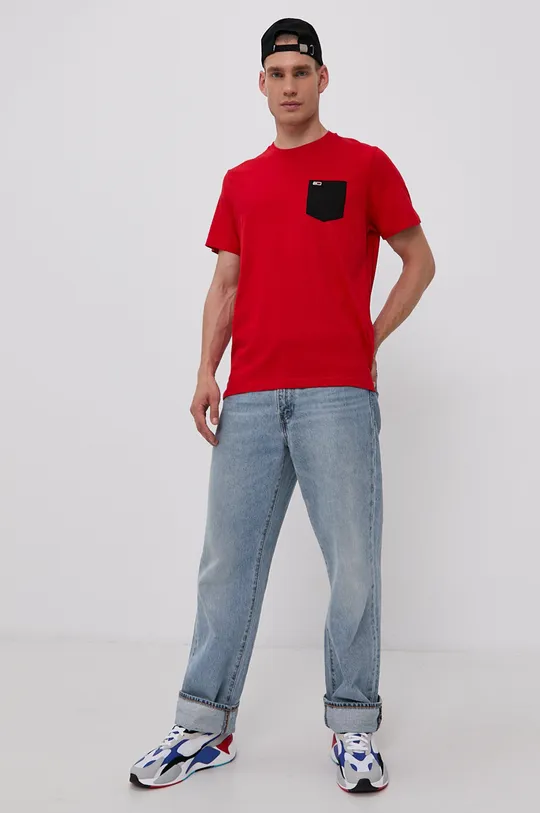 Tommy Jeans T-shirt bawełniany DM0DM10953.4890 czerwony