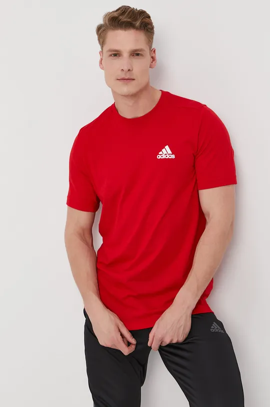 κόκκινο Μπλουζάκι adidas Ανδρικά