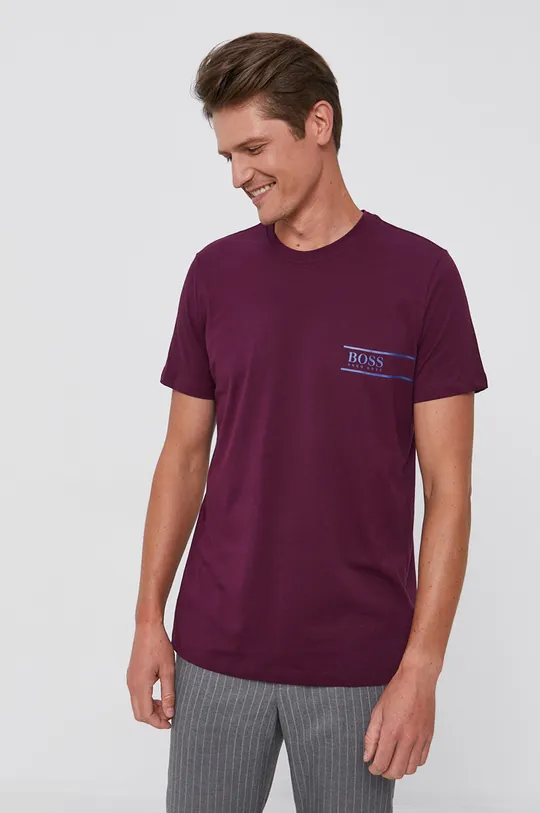 fioletowy Boss T-shirt bawełniany 50426319 Męski