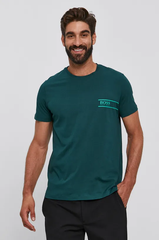 zielony Boss T-shirt bawełniany 50426319 Męski