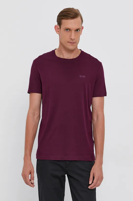 fioletowy Boss T-shirt bawełniany 50333808 Męski