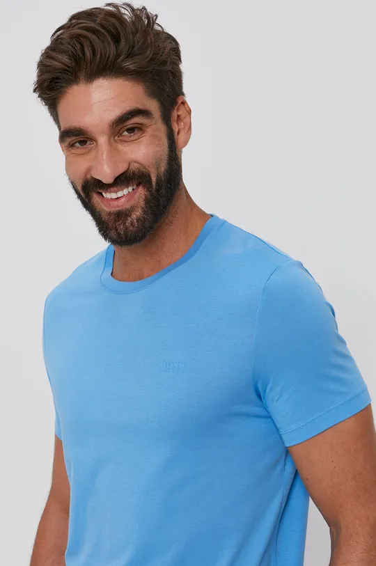 modrá Bavlnené tričko Boss Pánsky