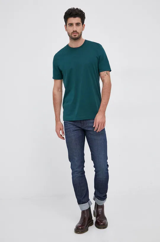 Boss T-shirt bawełniany 50379310 zielony