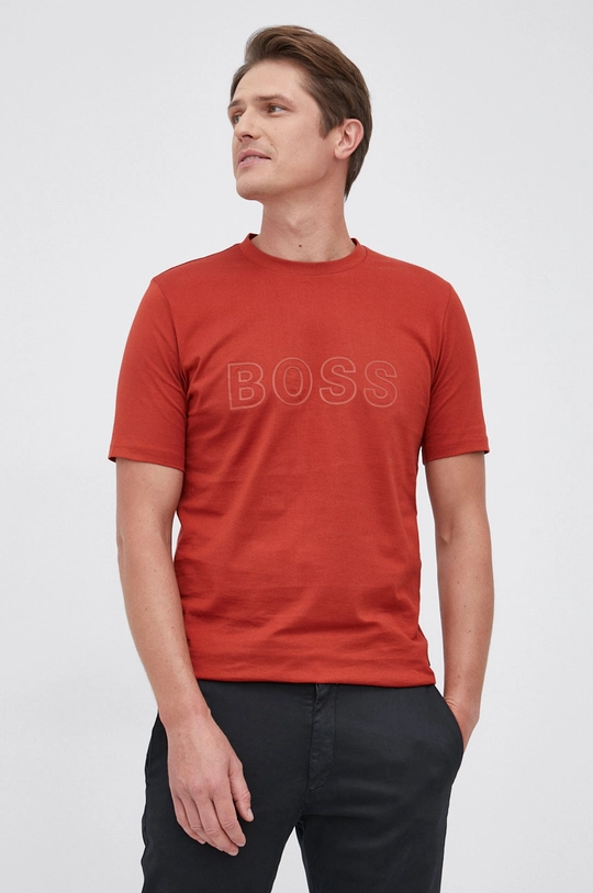 pomarańczowy Boss T-shirt bawełniany 50458117 Męski