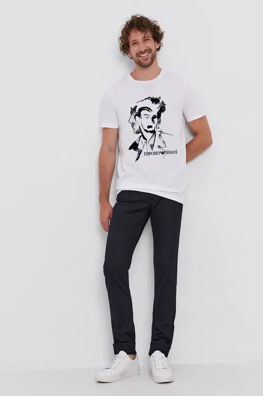 biały Emporio Armani t-shirt Męski