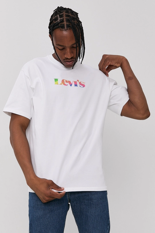 biały Levi's T-shirt Męski