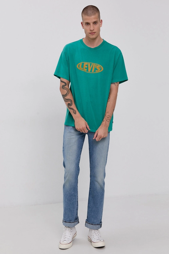 Levi's T-shirt bawełniany zielony