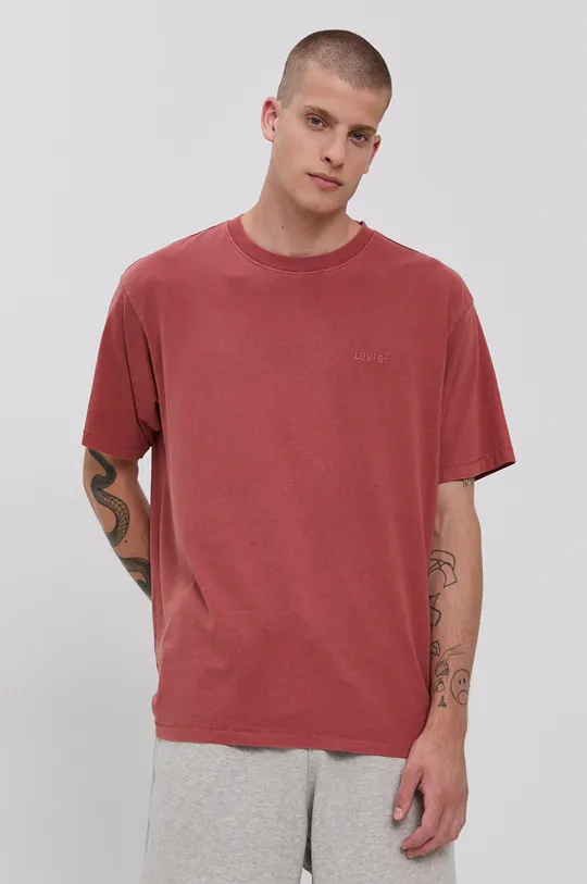 Levi's T-shirt bawełniany A0637.0005 czerwony