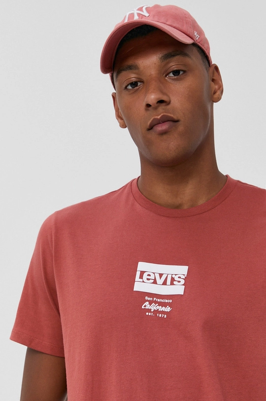 czerwony Levi's T-shirt bawełniany