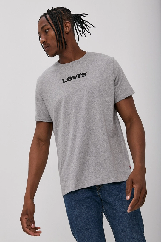 szary Levi's T-shirt Męski