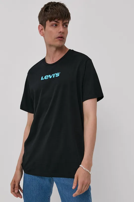 Majica kratkih rukava Levi's pamuk crna A2083.0005